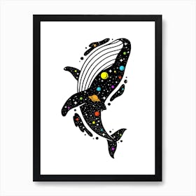 Multicolor Cosmic Whale Art Print