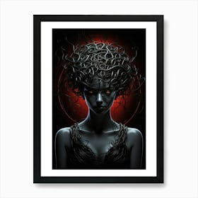 Woman With Twisted Hair Art Print