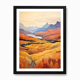 Autumn National Park Painting Fiordland National Park New Zealand 1 Art Print