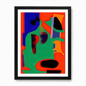 Strong Red Cut Out Abstract 0 Art Print