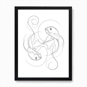 Ying Yang Fish Art Print