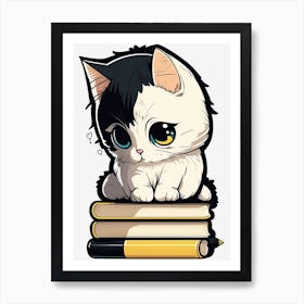 Student kitten Art Print