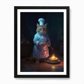 Chef Cat 6 Art Print