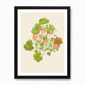 Flowers And Leaves Art Print