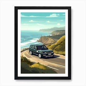 A Range Rover In The Pacific Coast Highway Car Illustration 2 Art Print