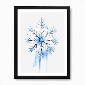 Individual, Snowflakes, Minimalist Watercolour 1 Art Print