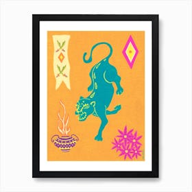 Orange Panther Art Print