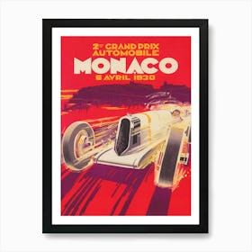 Monaco Grand Prix Vintage Poster Art Print