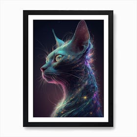 Galaxy Siam Cat Art Print