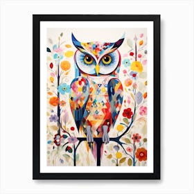 Bird Painting Collage Owl 4 Art Print