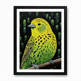 Ohara Koson Inspired Bird Painting Yellowhammer 2 Art Print