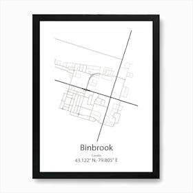 Binbrook,Canada Minimalist Map Art Print