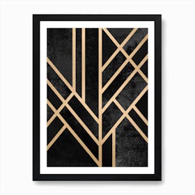 Art Deco Black Art Print