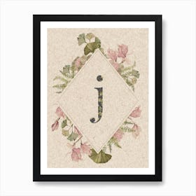 Floral Monogram J Art Print