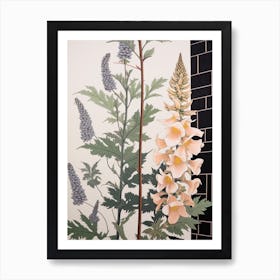 Flower Illustration Aconitum 4 Art Print