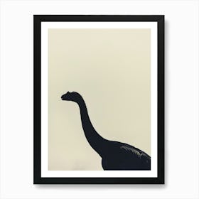 Black Dinosaur Silhouette 1 Art Print