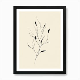 Branch With Leaves Art Print