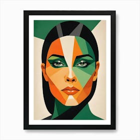 Geometric Woman Portrait Pop Art (33) Art Print
