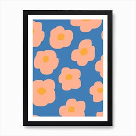 Sookie Floral Pink Blue Art Print