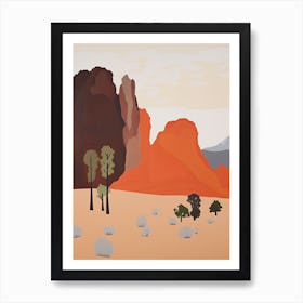 Gobi Desert   Asia, Contemporary Abstract Illustration 3 Art Print