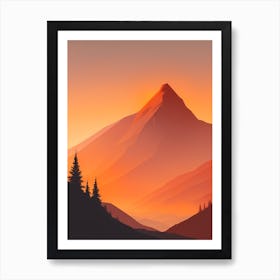 Misty Mountains Vertical Composition In Orange Tone 132 Art Print