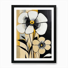 Flowers In Black And White Art Print