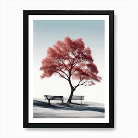 Tree And A Bench Art Print