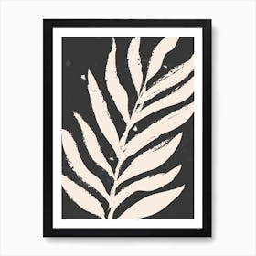 Black And White Leaf Print 1 Art Print
