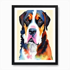 Greater Swiss Mountain Dog 3 Watercolour Dog Art Print