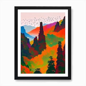 Zhangjiajie National Forest Park 1 China Abstract Colourful Art Print