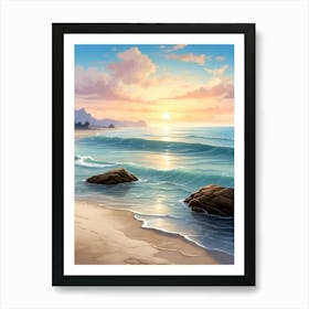 Sunset On The Beach Art Print