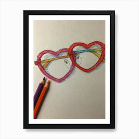 Heart Shaped Glasses Art Print