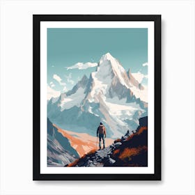 Tour De Mont Blanc France 6 Hiking Trail Landscape Art Print