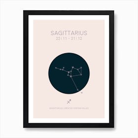 Sagittarius Star Sign In Light Art Print