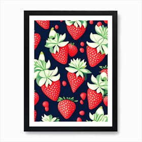 Strawberry Repeat Pattern, Fruit, Comic 1 Art Print
