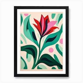 Cut Out Style Flower Art Gloriosa Lily 1 Art Print