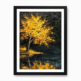 Autumn Tree By The Lake 6 Art Print