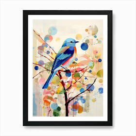 Bird Painting Collage Eastern Bluebird 1 Art Print