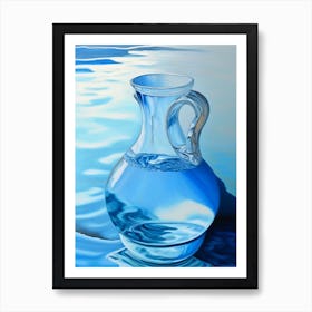 Water In Glass Jug Waterscape Marble Acrylic Painting 1 Art Print