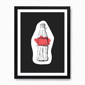 Kitchen Pop Cola Off Black Art Print