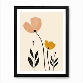 Plovdiv Flower Market Boho Minimalist Style Art Print