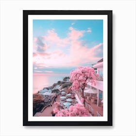 Jimbaran Beach Bali Indonesia Turquoise And Pink Tones 2 Art Print