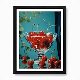 Cherries Retro Photography Style 3 Art Print