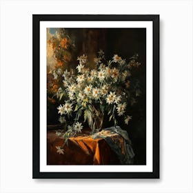 Baroque Floral Still Life Edelweiss 4 Art Print