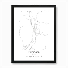 Pucioasa,Romania Minimalist Map Poster