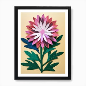 Cut Out Style Flower Art Asters 3 Art Print