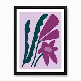 Floral Art Botanical Print Naïve Purple Art Print