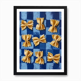 Pasta Blue Checkerboard 2 Art Print