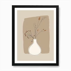 Vienna Botanical Garden Boho Line Art Art Print