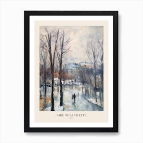 Winter City Park Poster Parc De La Vilette Paris 4 Art Print